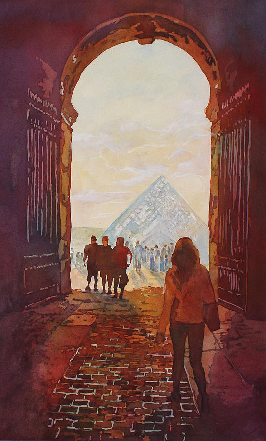 Evening at the Louvre Painting by Jenny Armitage