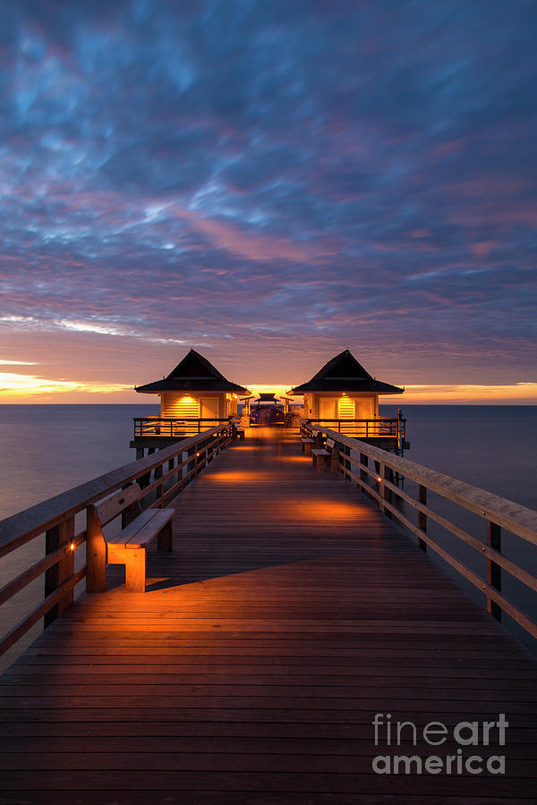 Evening at the Naples Pier II Photograph by Brian Jannsen