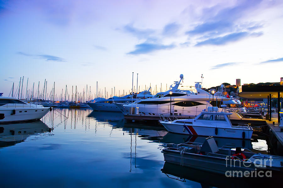 evening at water in Cannes Photograph by Ariadna De Raadt