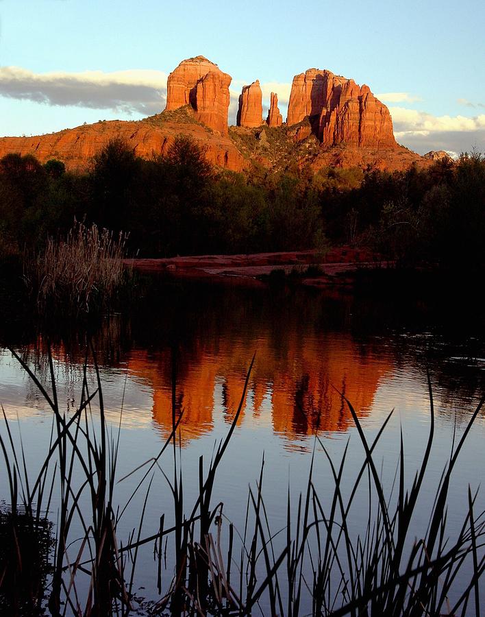 Sedona Photograph - Evening atCathedral rock  by Larry Sobel