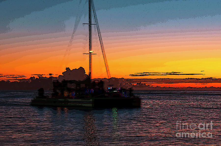 Boat Photograph - Evening Boat Ride in Key West 4 by Bob Phillips