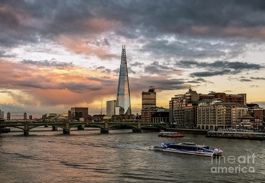 London Photograph - Evening by the Thames by Stephen Cheatley