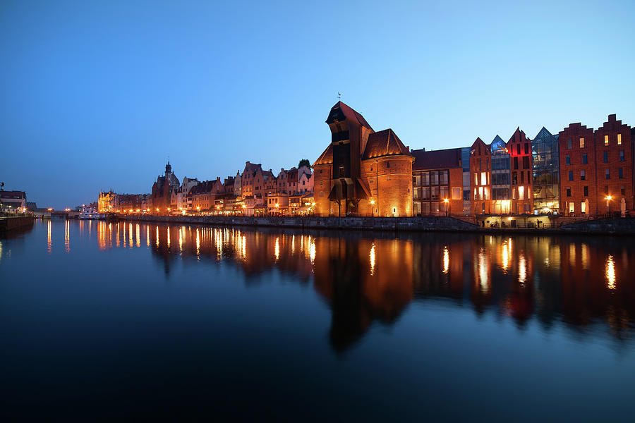 Evening City Skyline of Gdansk Photograph by Artur Bogacki