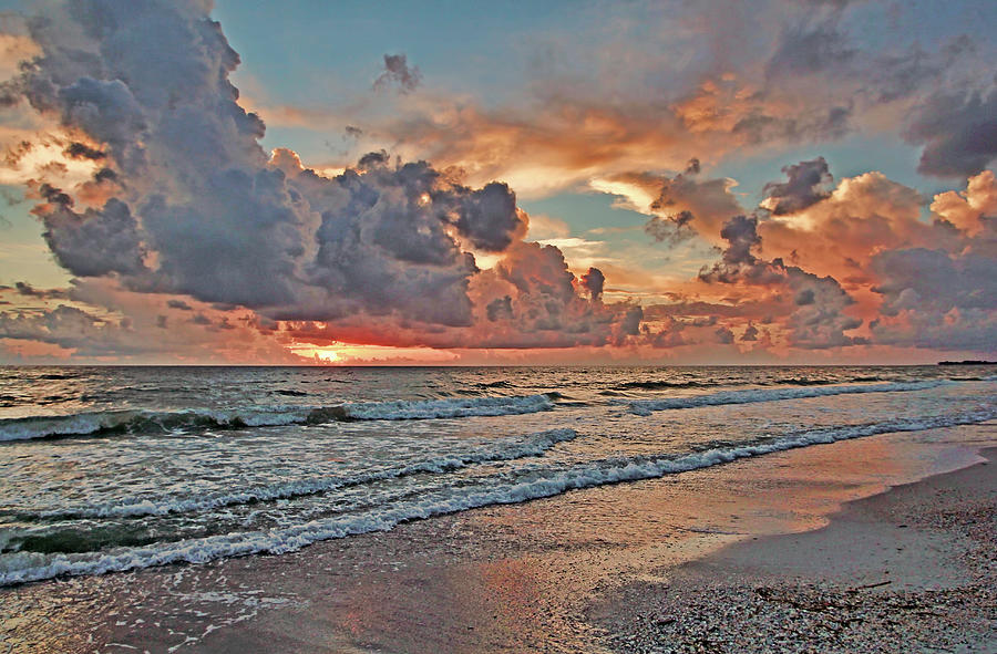 Sunset Photograph - Evening Clouds by HH Photography of Florida