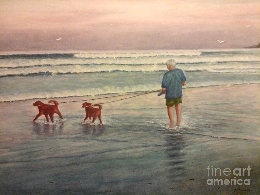 Evening Dip Painting by Judith Monette