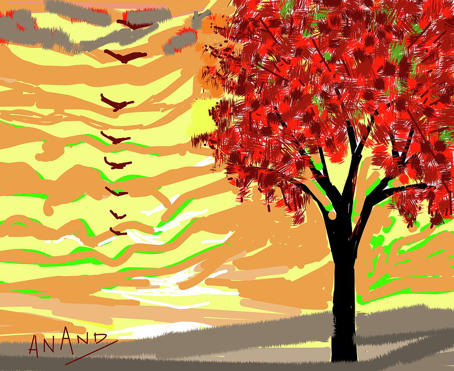 Evening Fall Digital Art by Anand Swaroop Manchiraju