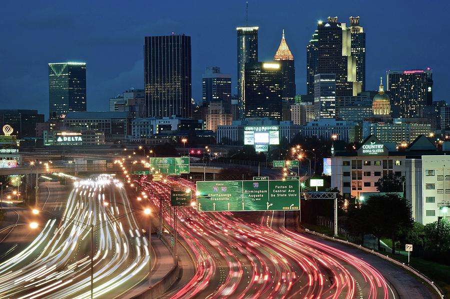 Evening Falls in Atlanta Photograph by Frozen in Time Fine Art Photography