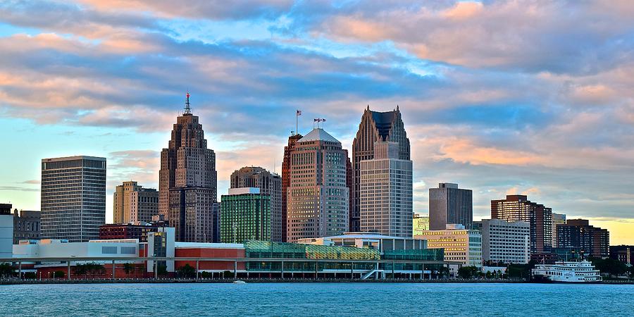 Evening Falls on Detroit Photograph by Frozen in Time Fine Art Photography