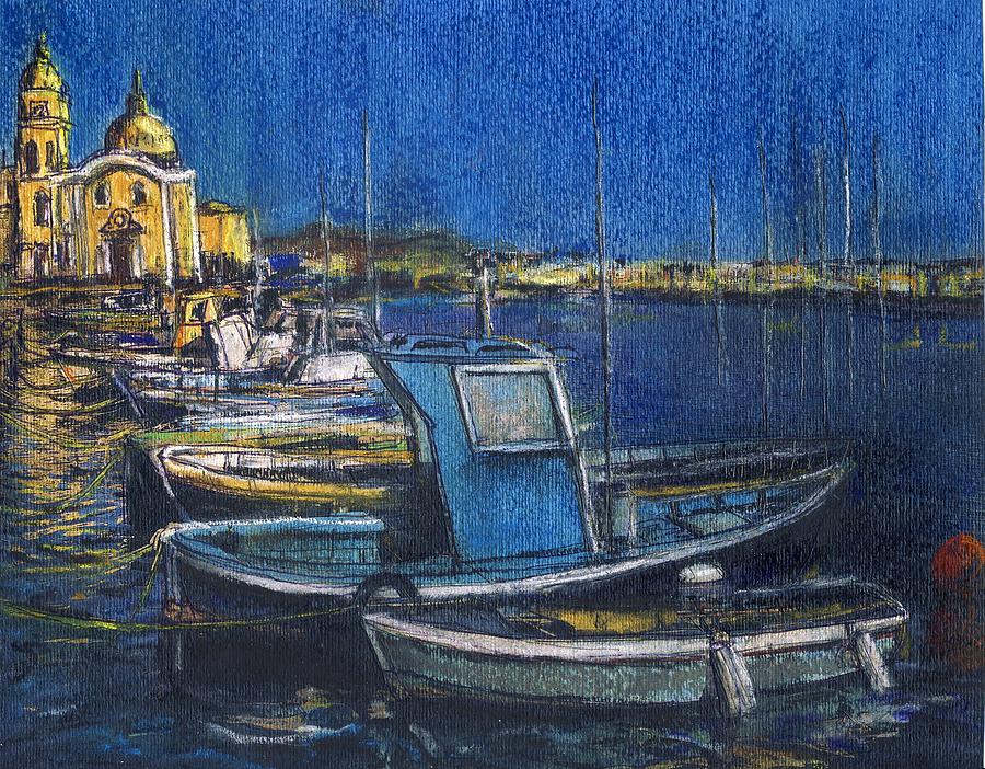 Evening Falls on The Procida Fleet Painting by Randy Sprout