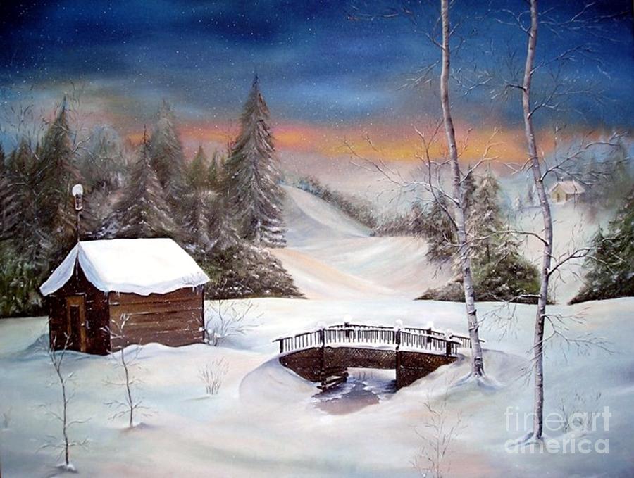 Evening Flurries Painting by AMD Dickinson