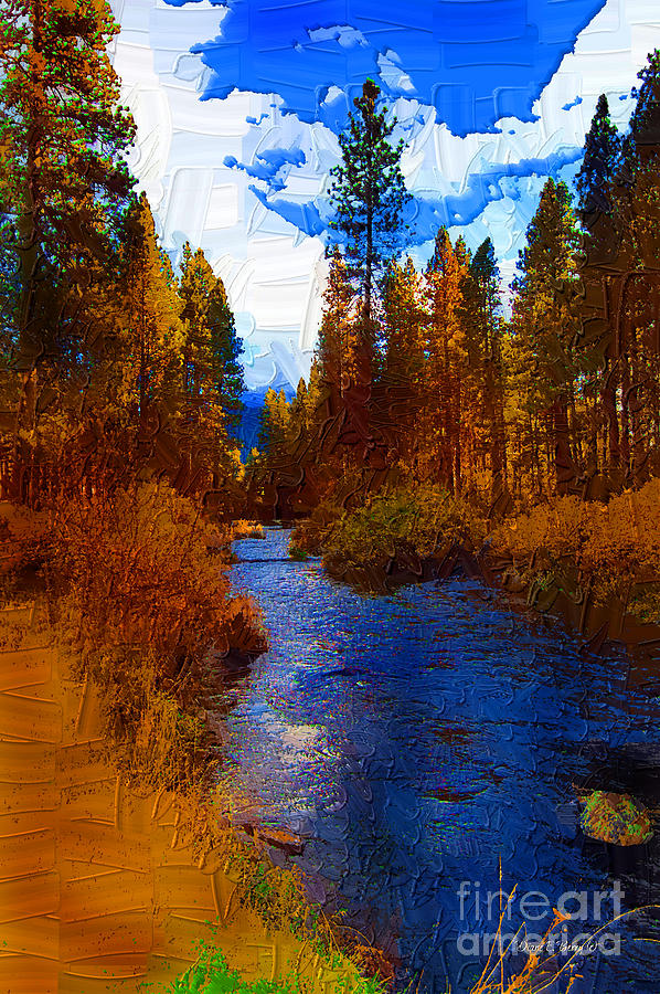 Trout Painting - Evening Hatch on the Metolius Painting by Diane E Berry