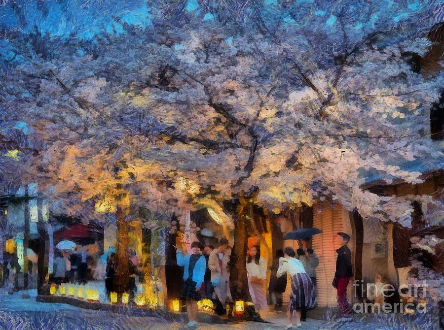 Evening in Arashiyama Digital Art by Eva Lechner