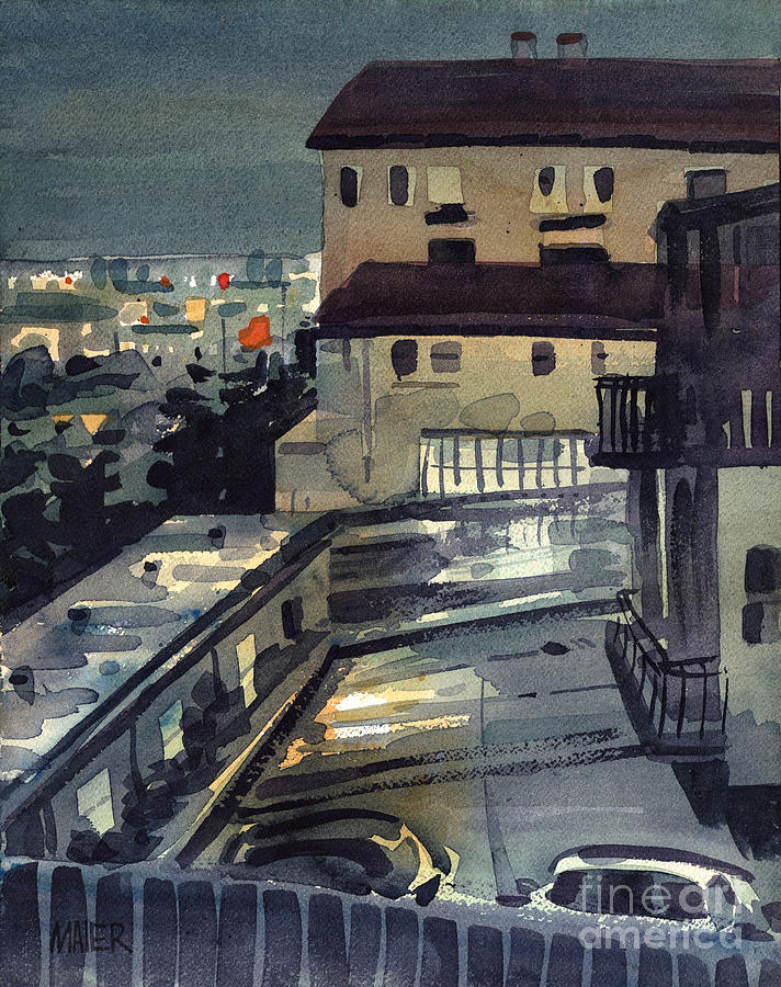 Nocturne Painting - Evening in Belmont by Donald Maier