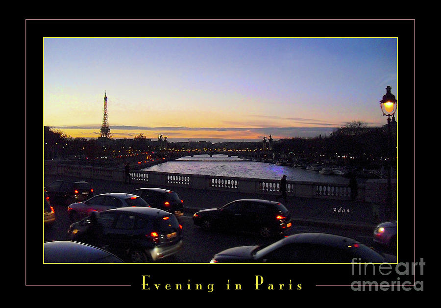 Evening in Paris Poster Greeting Card Photograph by Felipe Adan Lerma