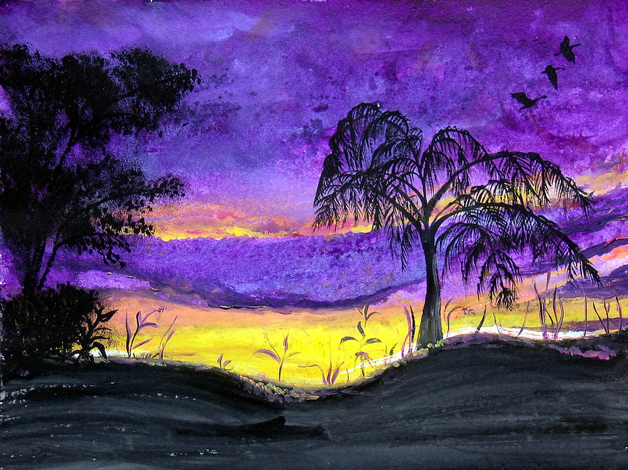 Evening in Purple Painting by Sarah Hornsby