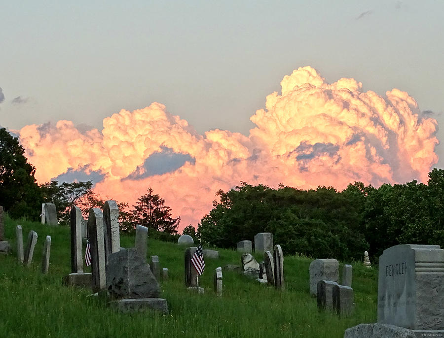 Sunset Photograph - Evening in the Cemetery by Dark Whimsy