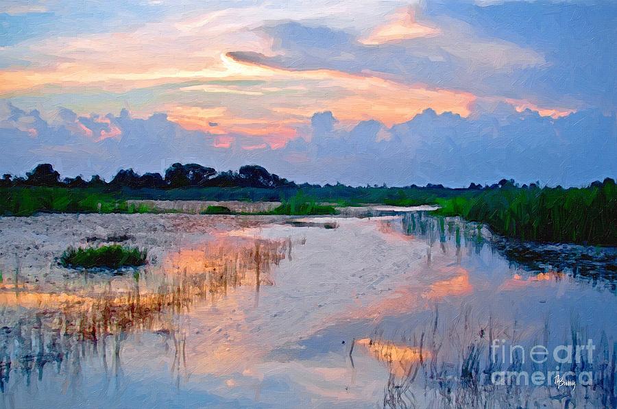 Evening in the Marsh Painting by Tammy Lee Bradley