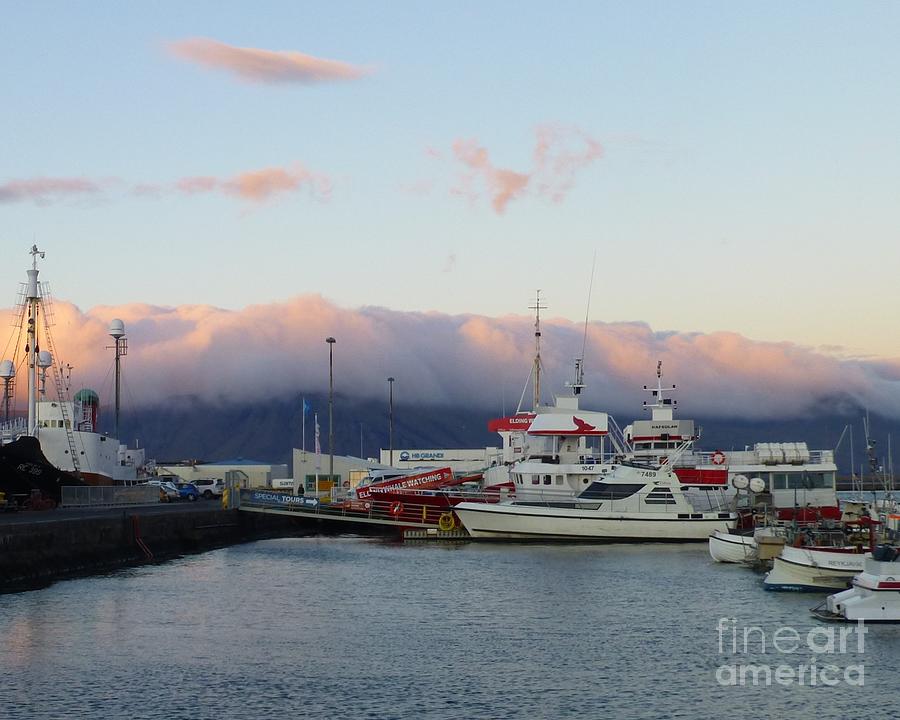 Evening in the Old Harbor of Reykjavik Photograph by Barbie Corbett-Newmin
