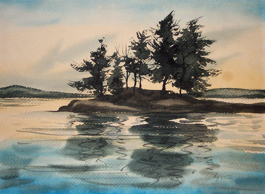 Evening Island Painting by Lynne Haines