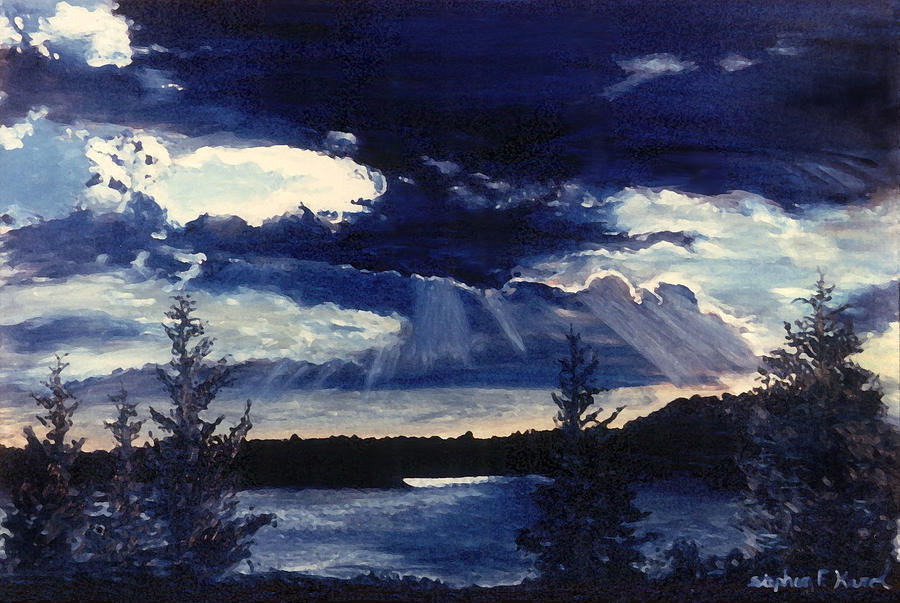 Evening Lake Painting by Steve Karol
