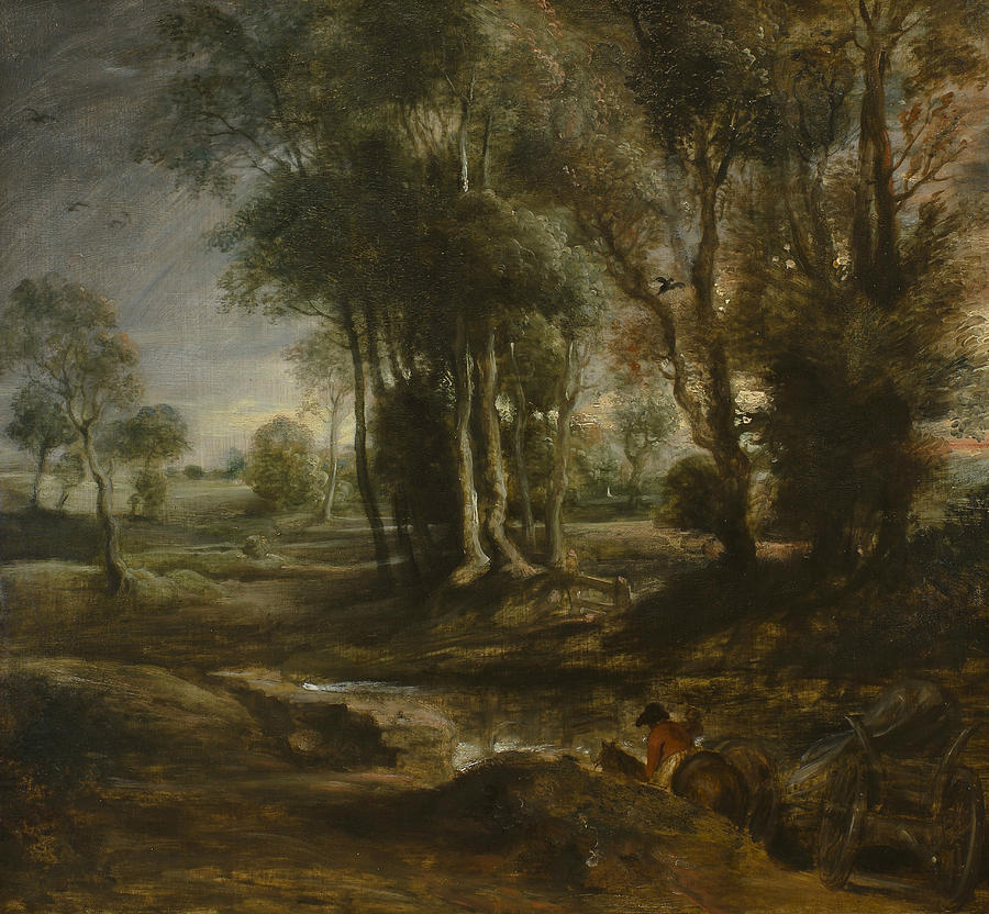 Evening Landscape with Timber Wagon Painting by Peter Paul Rubens