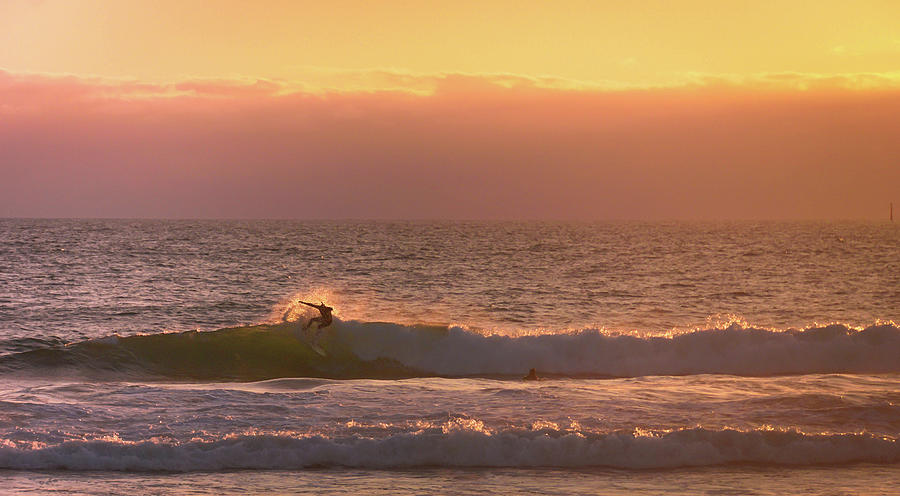 Surf Photograph - Evening Layers by Paki OMeara Surf Photograph - Evening Layers by Paki OMeara