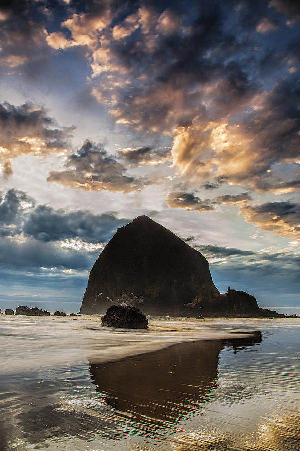 Sunset Photograph - Evening Light at Cannon Beach by Andrew Soundarajan