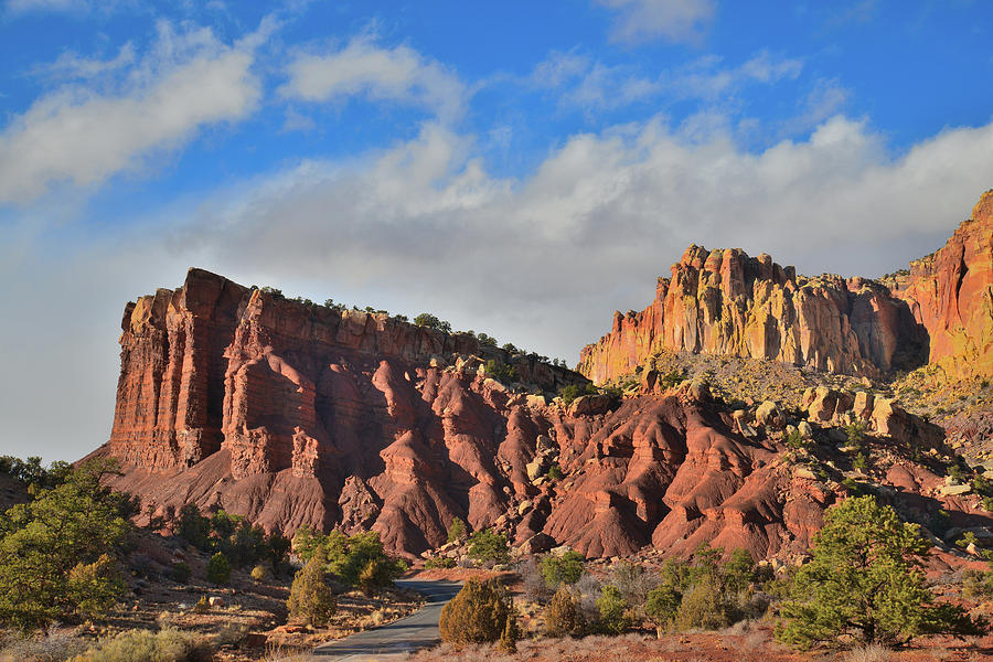 Evening Light on Scenic Drive in Capitol Reef Photograph by Ray Mathis