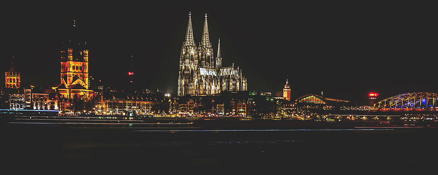 Architecture Photograph - Evening Lights Of Cologne #2 by Mountain Dreams