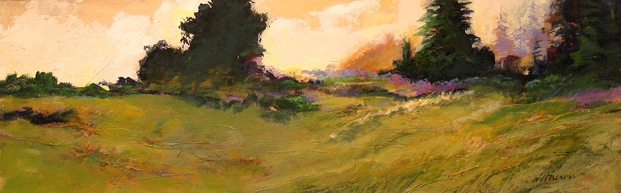 Evening Meadow Painting by Dale  Witherow