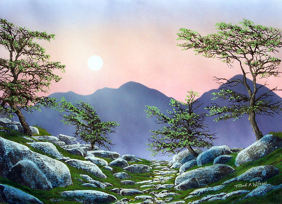 Evening Moonrise Painting by Frank Wilson