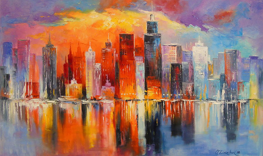 Evening new York Painting by Olha Darchuk - Fine Art America