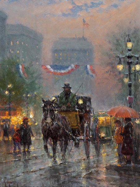 Evening on Canal Street Painting by Gerald Harvey Jones - Fine Art America