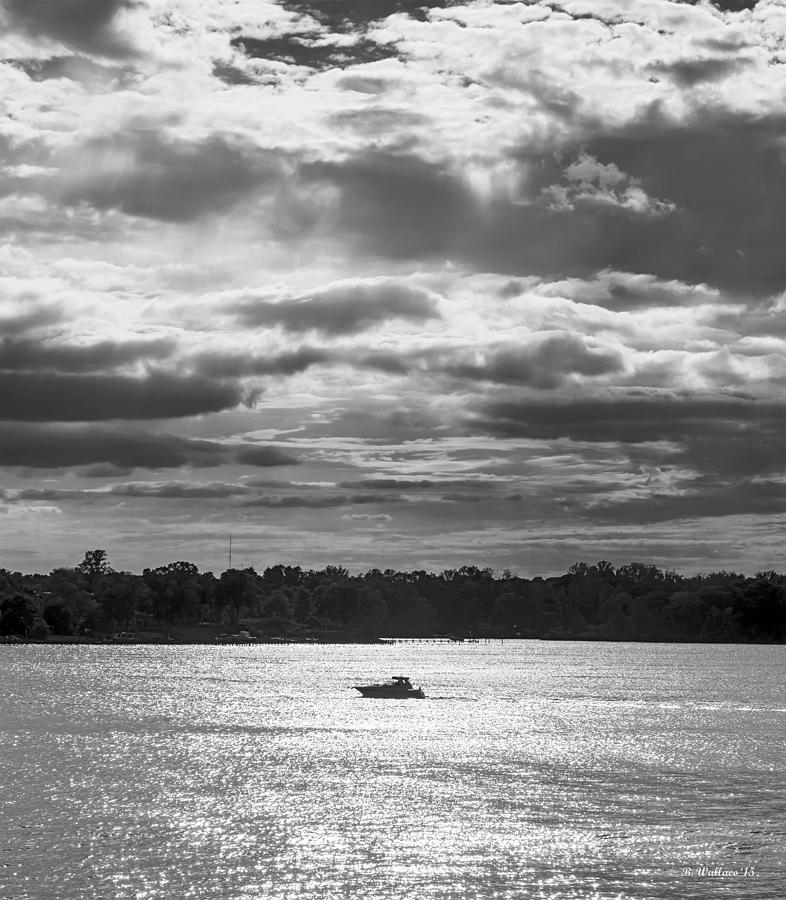Transportation Photograph - Evening On South River - BW by Brian Wallace
