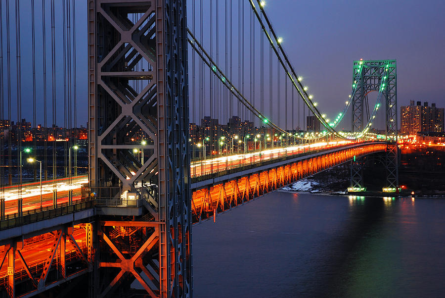 Evening on the George Washington Bridge Photograph by James Kirkikis