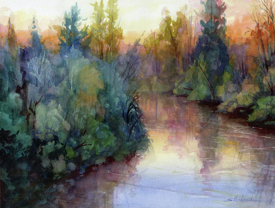 Tree Painting - Evening on the Willamette by Steve Henderson