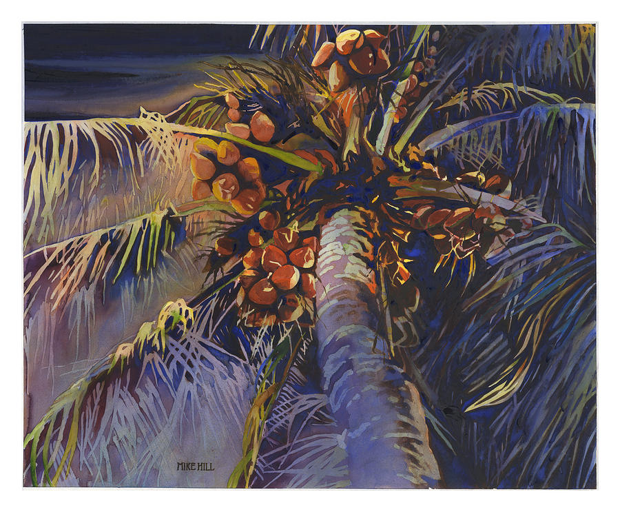 Evening Palm Painting by Mike Hill