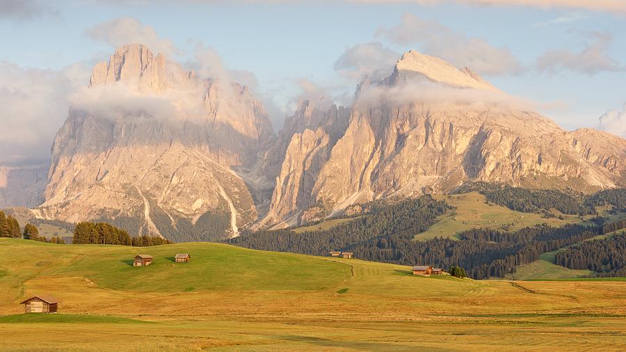 Evening Panorama of the Alpe di Siusi Photograph by Stephen Taylor