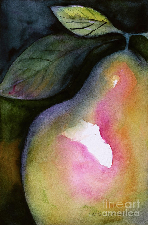 Evening Pear Painting by Lois Blasberg