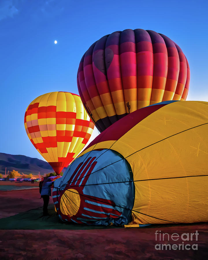 Hot Air Balloons Photograph - Evening Preparations by Jon Burch Photography