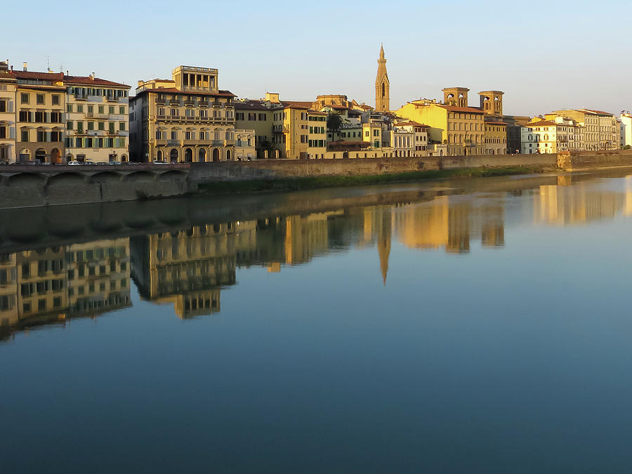 Evening Reflected on the Arno Photograph by Liz Albro