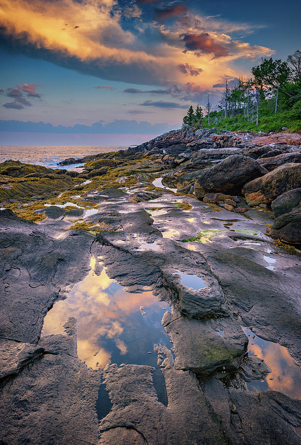Bristol Photograph - Evening Reflection, Bristol, Maine by Rick Berk