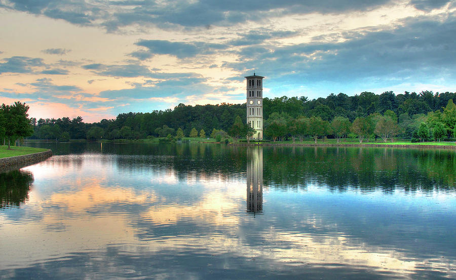 Evening Reflections at the Bell Tower Photograph by Blaine Owens