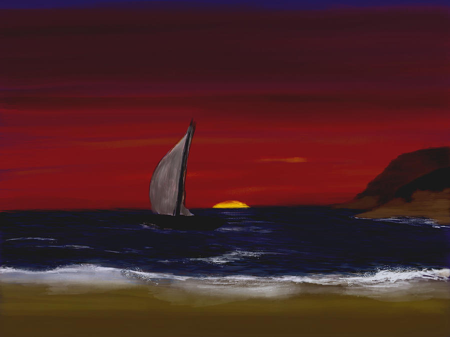 Evening Sail Digital Art by Dick Bourgault