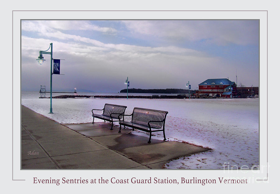 Evening Sentries at the Coast Guard Station Poster Greeting Card Photograph by Felipe Adan Lerma