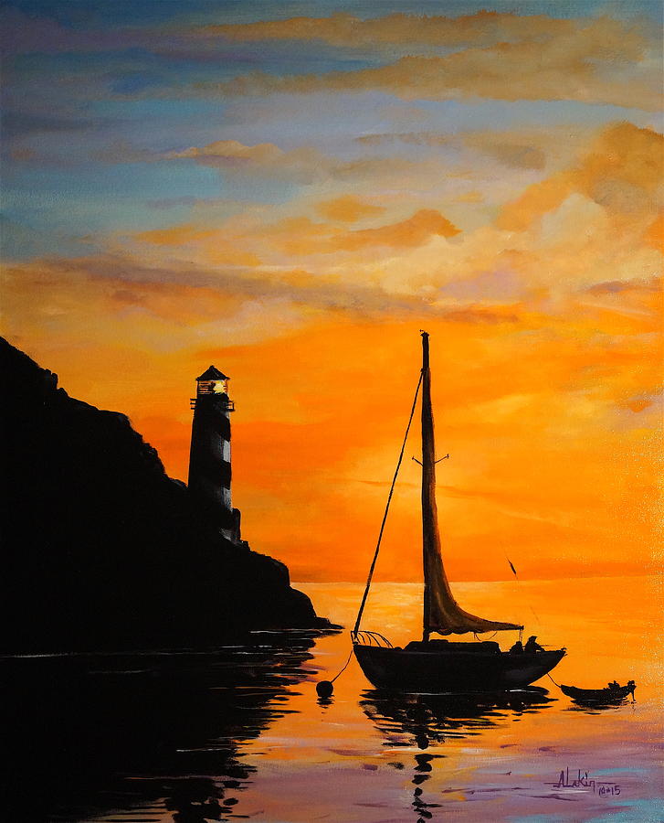 Evening Serenity Painting by Alan Lakin