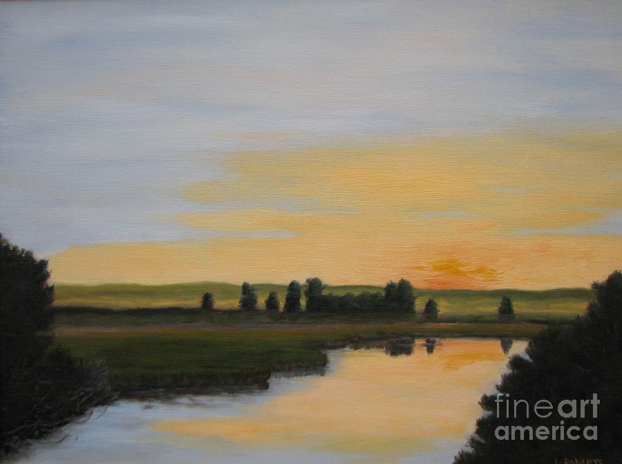 Sunset Painting - Evening Solitude by Laura Roberts