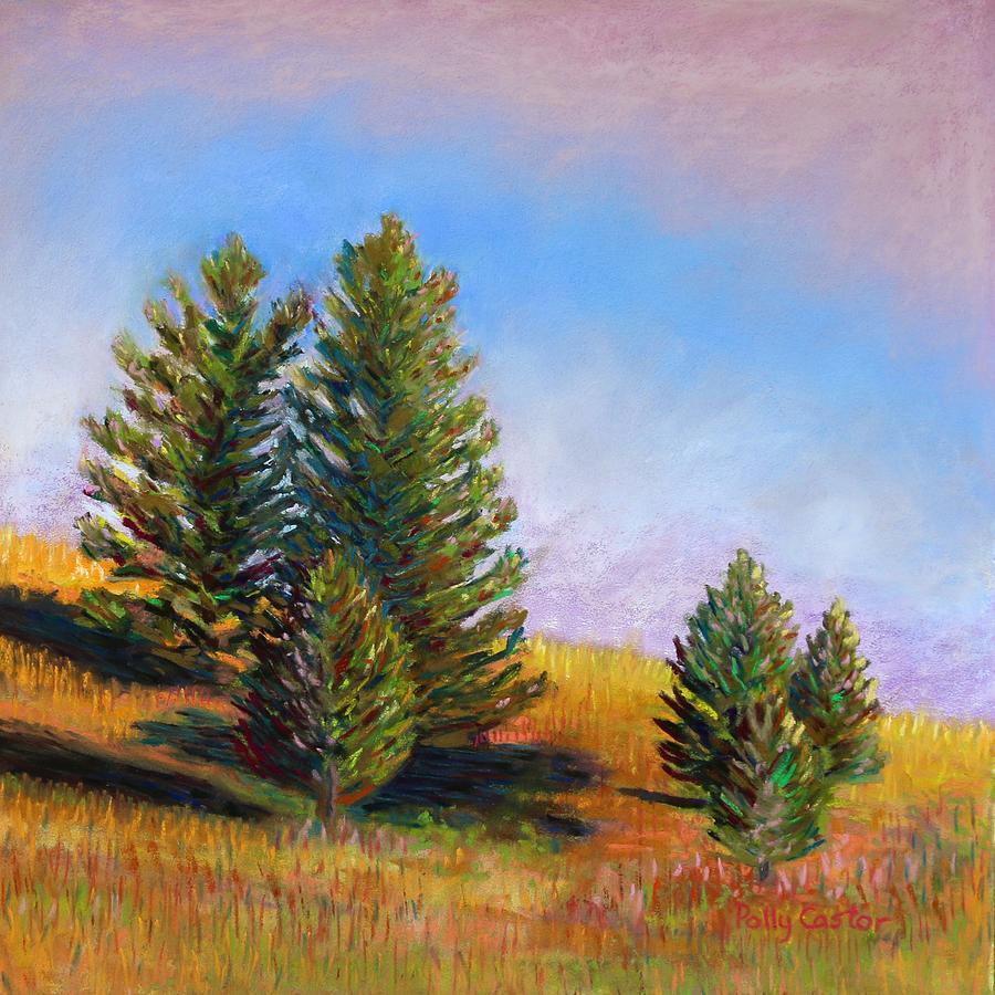 Evening Sun in Yellowstone Pastel by Polly Castor