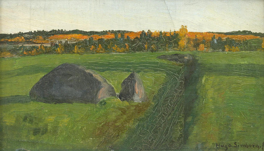Evening Sun over Summer Landscape Painting by Hugo Simberg