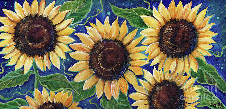 Evening Sunflowers Painting